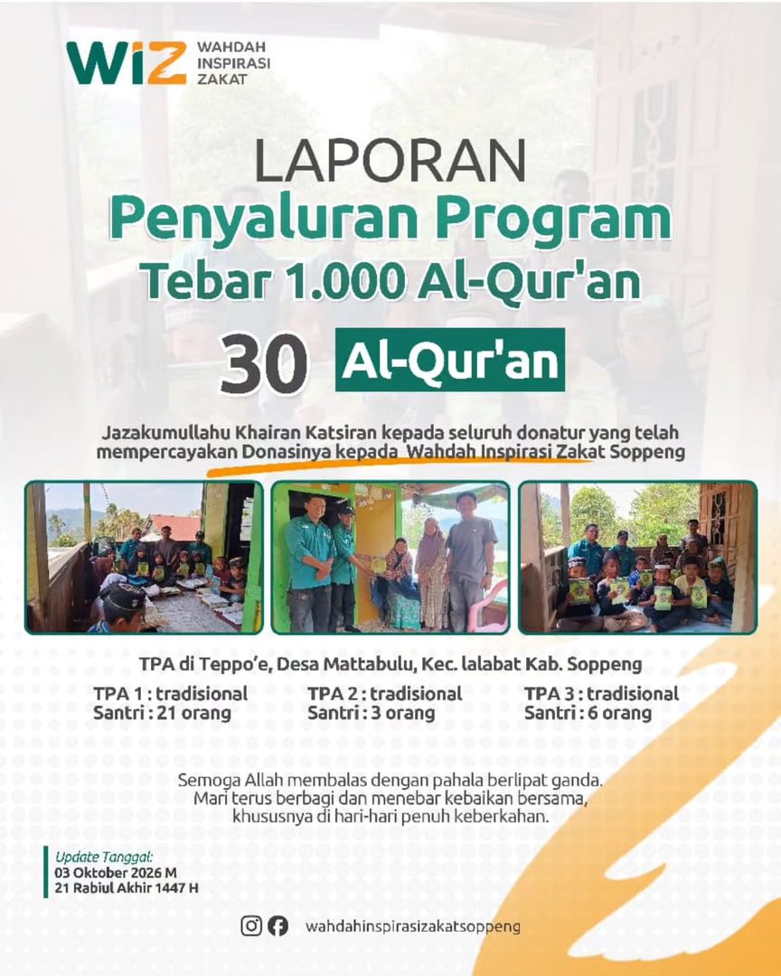 Tebar Al-Qur'an untuk santri TPA