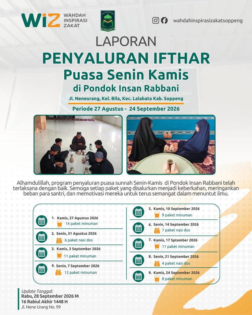 Hidangan berbuka untuk santri